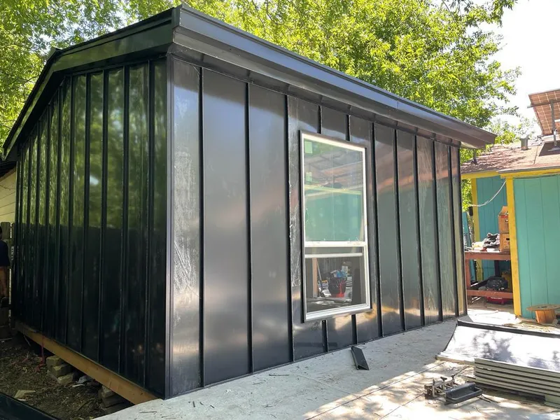 Black standing seam metal wall panels for Metal Roof Installation in Laketon